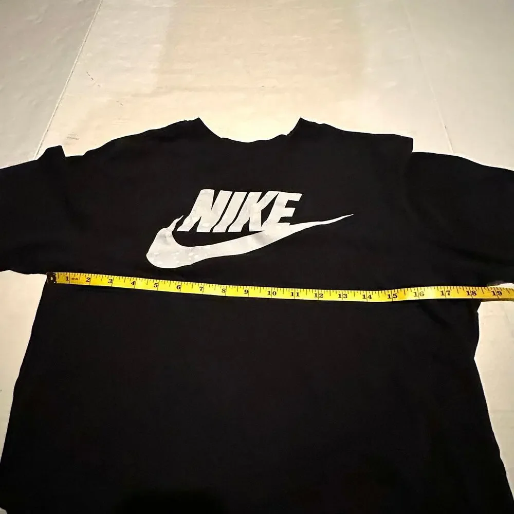 Nike Logo Spell-Out Activewear T-Shirt Black, White, Gray Women's Medium